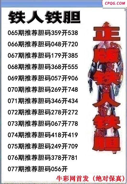铁人双胆2025077期3d图谜