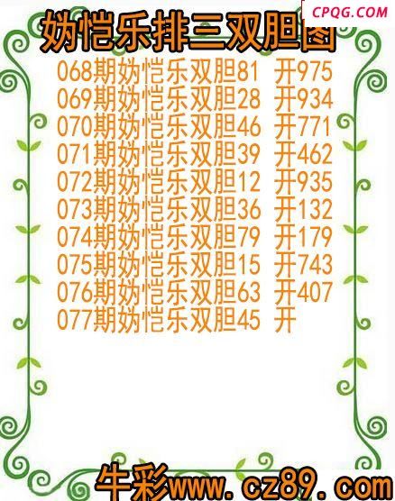 25年077期妫恺乐排三双胆图