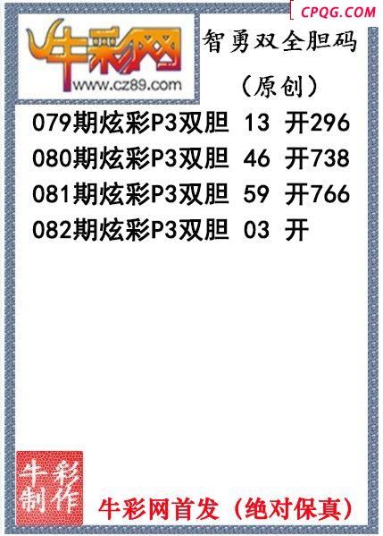 智勇双全双胆082期今日P3图迷（原创）