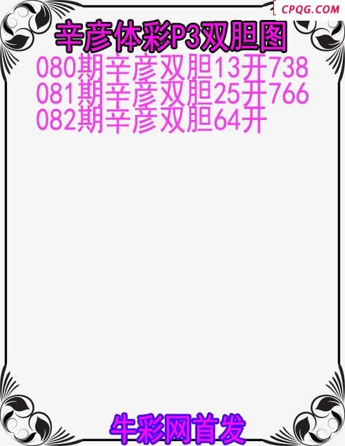 25年082期辛彦体彩P3双胆图