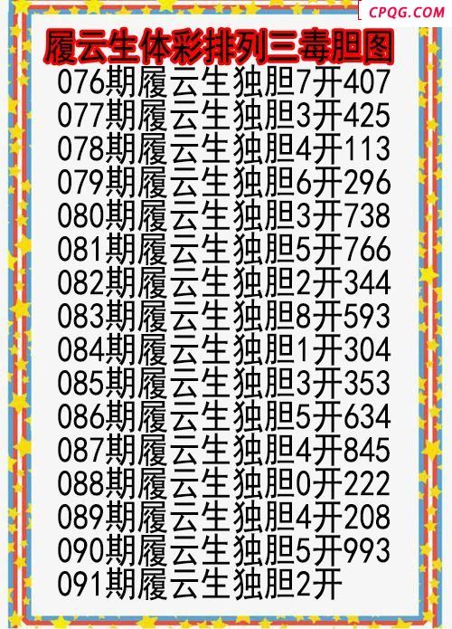 25年091期履云生体彩排列三毒胆图