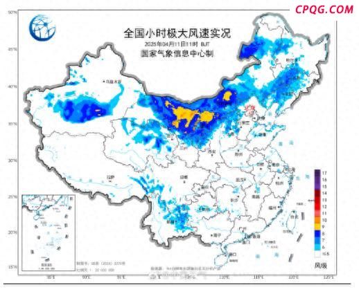 从全国最大阵风实况图看哪风力最大