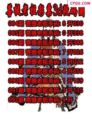 菩提老祖杀码2025092期3d图谜（原创）