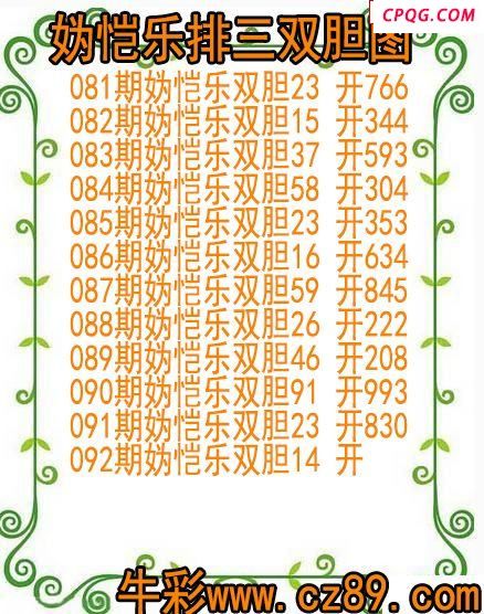 25年092期妫恺乐排三双胆图