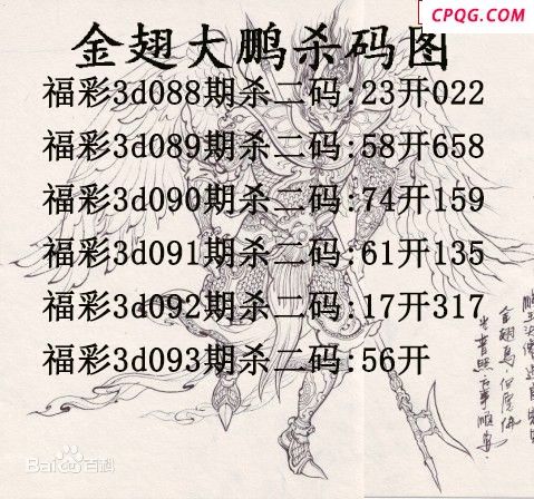 金翅大鹏杀码2025093期3d图谜（原创）