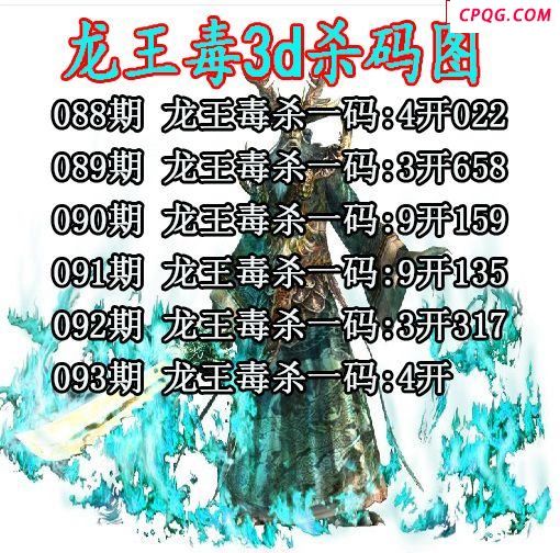 龙王毒杀码2025093期3d图谜（原创）