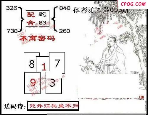 体彩P3093期 5188图谜（2025特一级会员版）