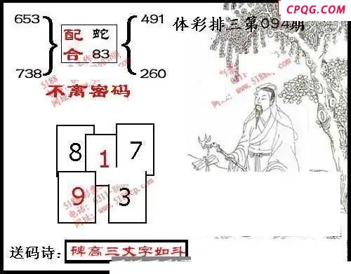 体彩P3094期 5188图谜（2025特一级会员版）