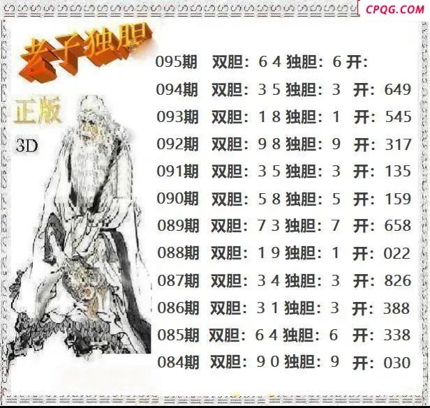 老子独胆2025095期3d图谜
