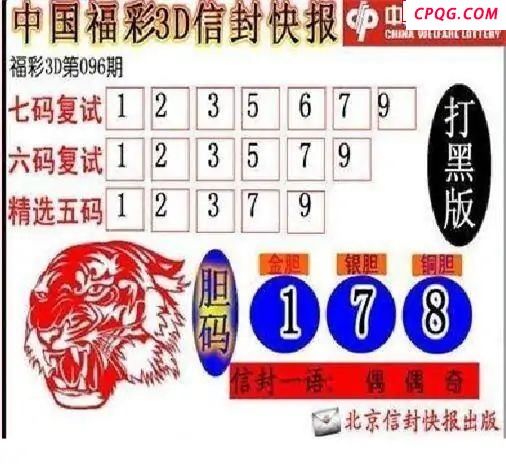信封快报2025096期3d图谜
