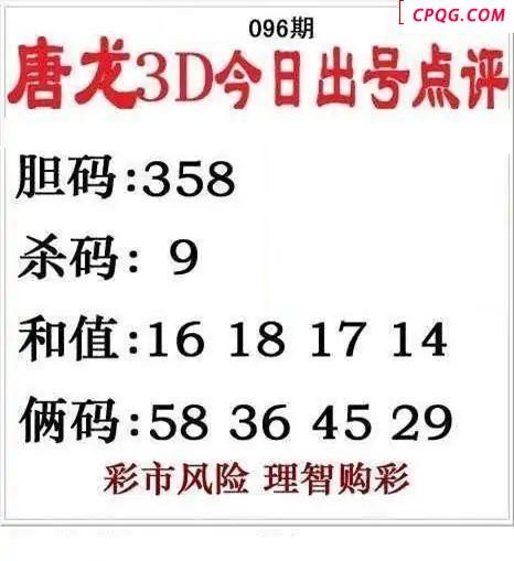 唐龙点评2025096期3d图谜