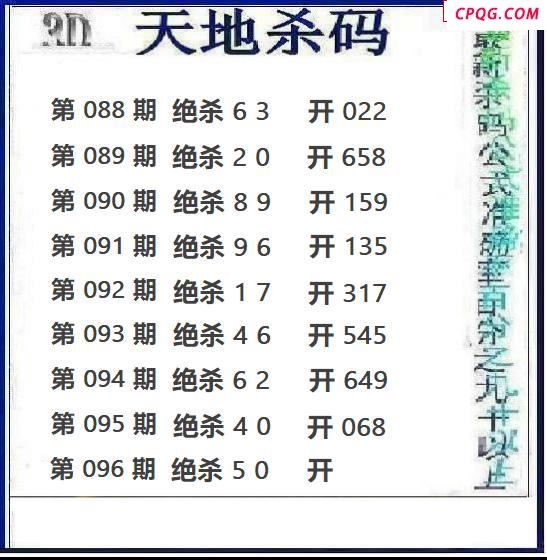 天地绝杀2025096期3d图谜   