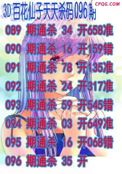 百花仙子杀码2025096期3d图谜  