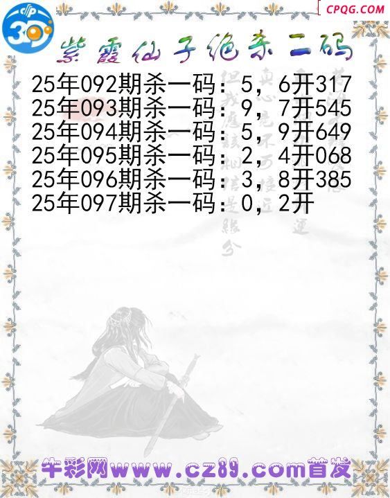 紫霞仙子绝杀二码097期3d图谜