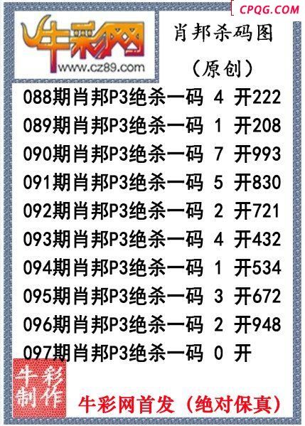 肖邦杀码2025年097期P3图谜（原创）