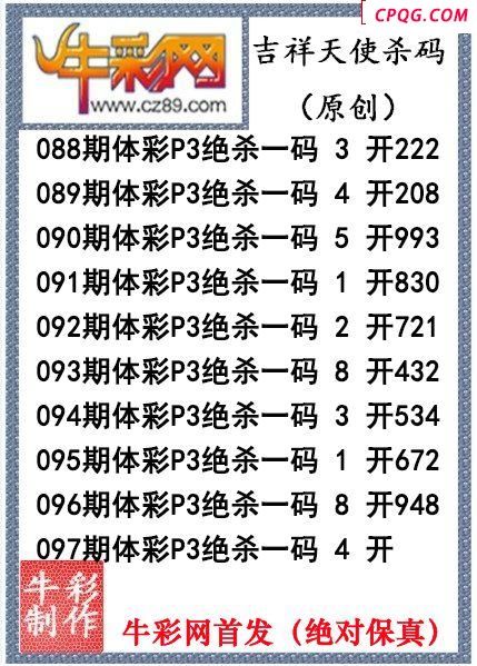 吉祥天使杀码097期P3图谜（原创）
