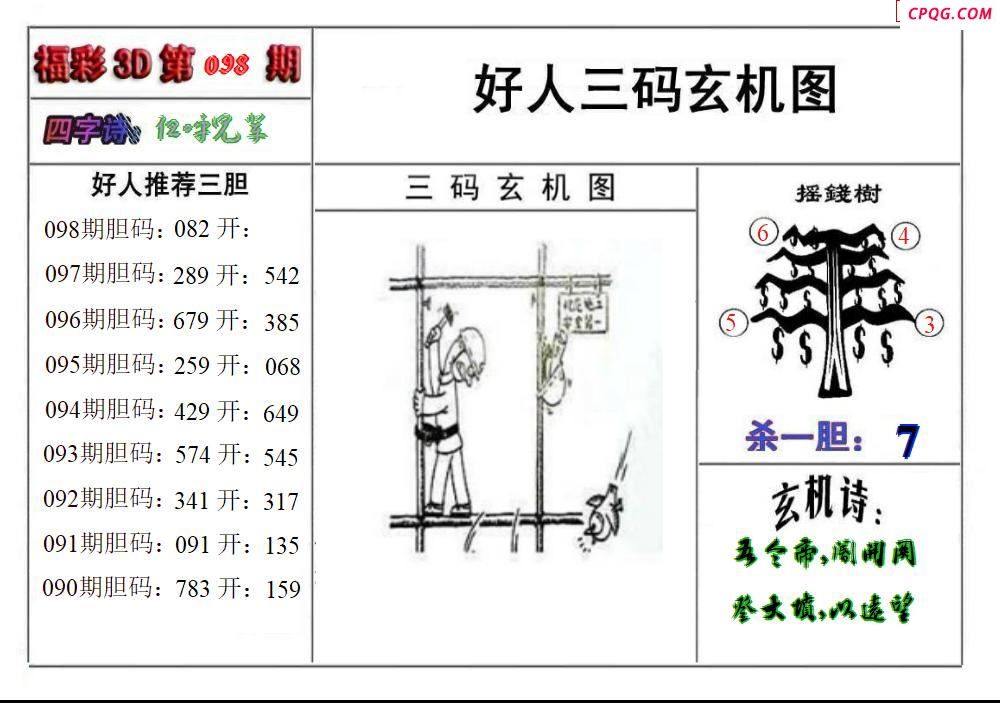 好人玄机图2025098期3d图谜 