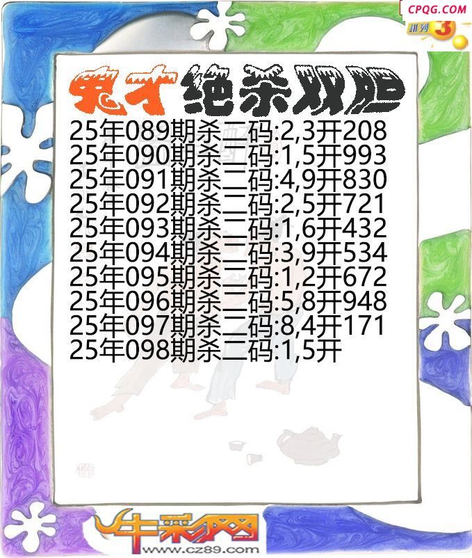 鬼才绝杀双胆098期体彩P3图谜