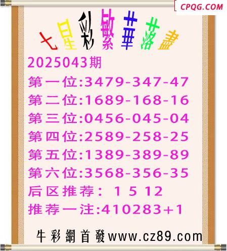 七星彩2025年043期繁华落尽胆码图谜 