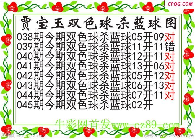 贾宝玉杀蓝号045期双色球图谜