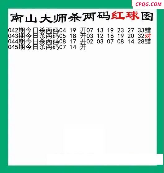 南山大师杀两红045期双色球图谜 