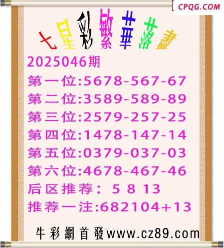 七星彩2025年046期繁华落尽胆码图谜 