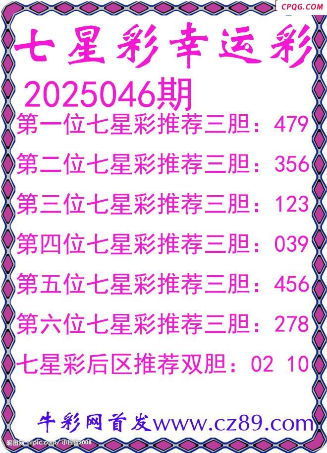 七星彩2025046期幸运彩三胆图谜
