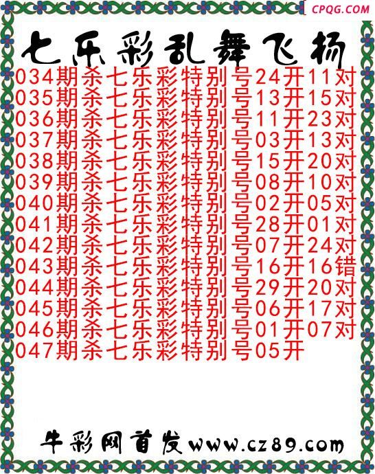 七乐彩2025047期乱舞飞扬今日图谜 