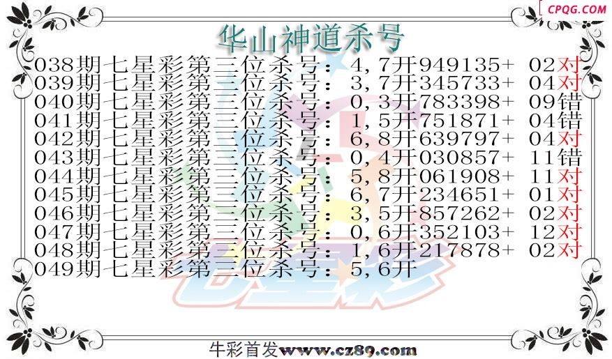 七星彩2025049期华山神道杀号图迷