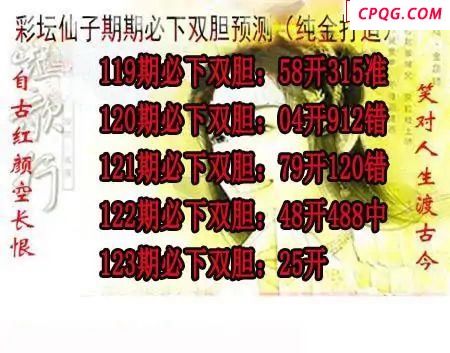彩坛仙子双胆2025123期3d图谜