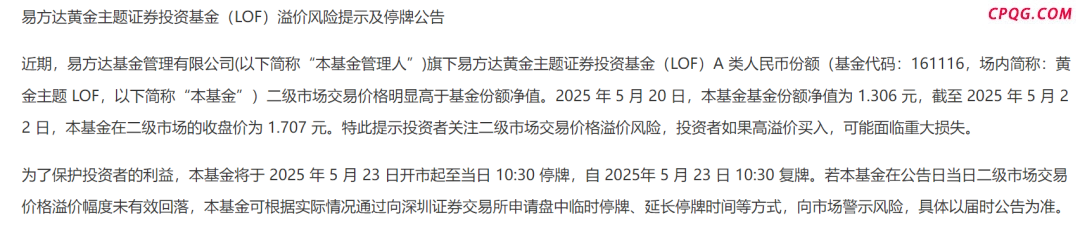 复牌后换手率近1700%！“疯狂”的黄金基金