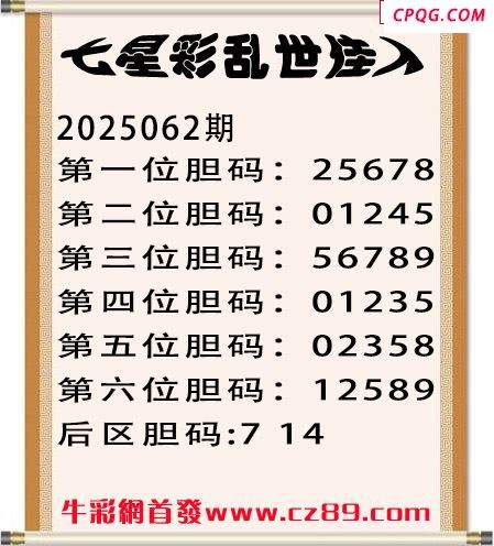 七星彩2025年062期乱世佳人五码图谜 