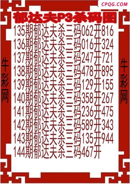 25年144期郁达夫P3杀码图