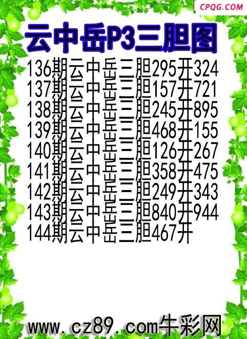 25年144期云中岳P3三胆图