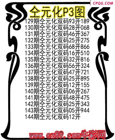 25年144期仝元化P3图谜