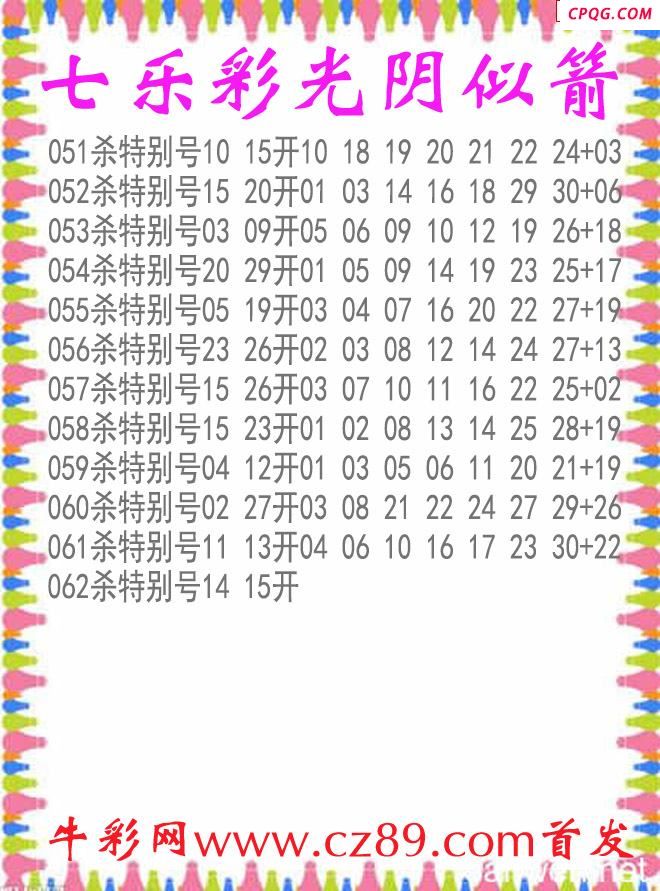 七乐彩2025062期光阴似箭杀码图谜
