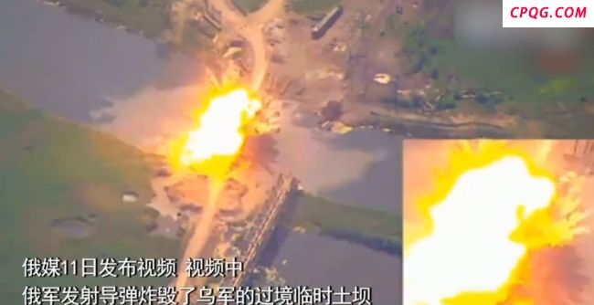 航拍俄战机轰炸乌军土坝：导弹高速下坠精确命中 大坝剧烈爆炸断成两截
