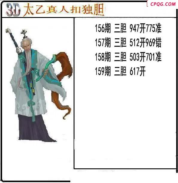 太乙真人独胆2025159期3d图谜