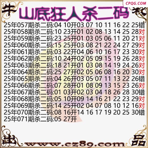 七乐彩2025071期山底狂人杀二码图谜