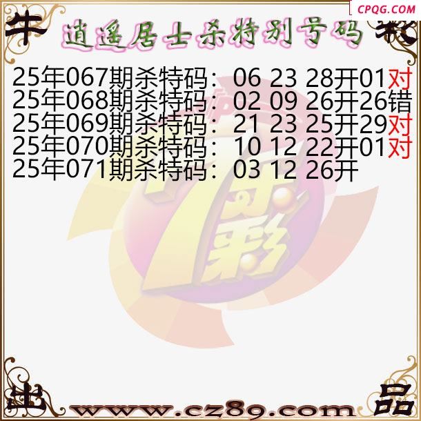 七乐彩2025071期逍遥居士杀特别号码图谜