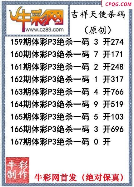 吉祥天使杀码167期P3图谜（原创）