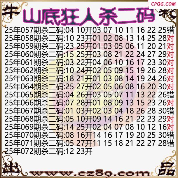 七乐彩2025072期山底狂人杀二码图谜