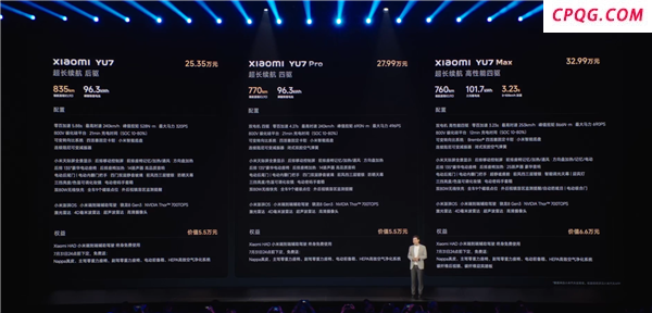 YU7对特斯拉Model Y