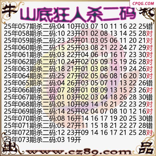 七乐彩2025073期山底狂人杀二码图谜
