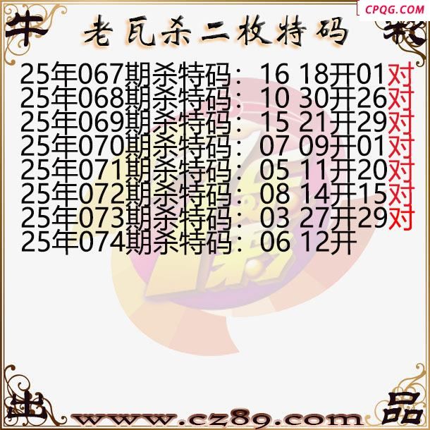 七乐彩2025074期老瓦杀特码图谜