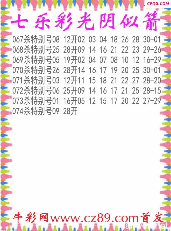 七乐彩2025074期光阴似箭杀码图谜