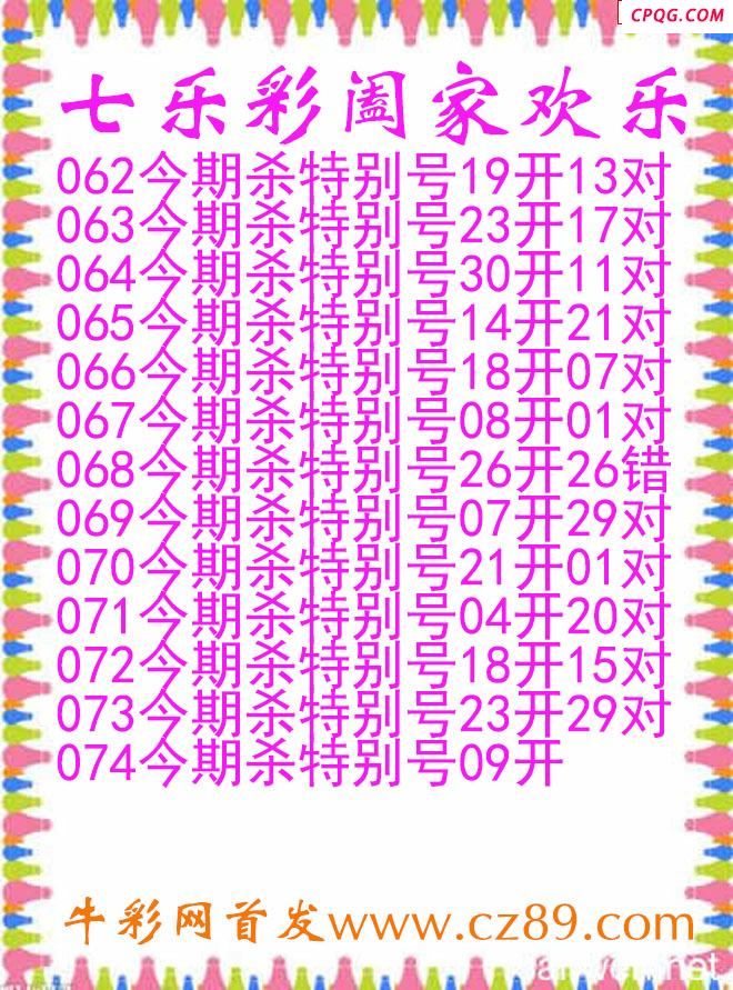 七乐彩2025074期阖家欢乐图谜