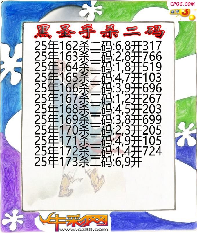 黑圣手杀二码173期体彩P3图谜