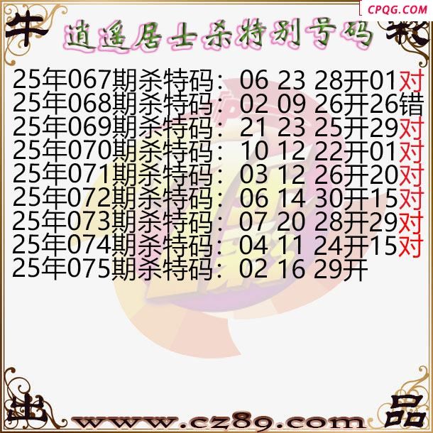 七乐彩2025075期逍遥居士杀特别号码图谜