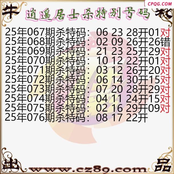 七乐彩2025076期逍遥居士杀特别号码图谜